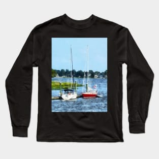 Norwalk, CT - Two Docked Sailboats Long Sleeve T-Shirt